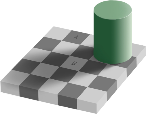 A and B squares are the same color!
